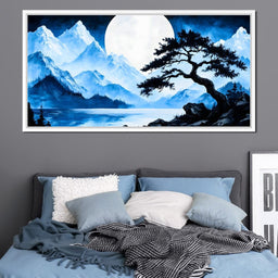 Moonlit Tranquil Peakscape - NicheCanvas