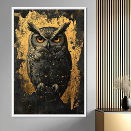 Golden Nocturnal Owl - NicheCanvas