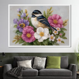 Chickadee Garden Blossom Song - NicheCanvas
