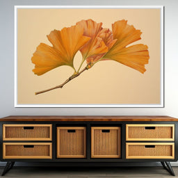 Golden Ginkgo Fan Leaves Glow - NicheCanvas