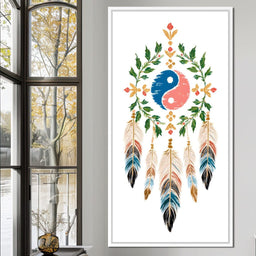 Boho Yinyang Feather Balance - NicheCanvas