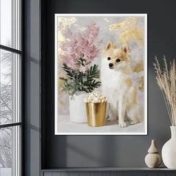 Pomeranian Petals Gold Light - NicheCanvas