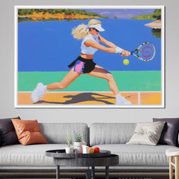 Summer Lakecourt Tennis Rally - NicheCanvas