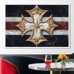 Golden Heritage Cross Emblem - NicheCanvas