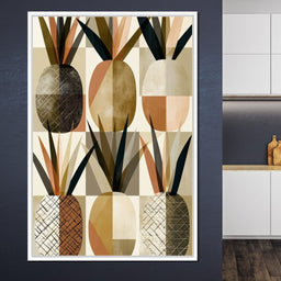 Geometric Tropical Pineapples Study - NicheCanvas