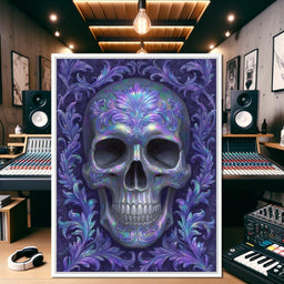 Prismatic Skull Baroque Flourish - NicheCanvas