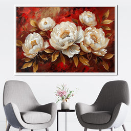 Golden Petals on Fiery Bloom - NicheCanvas