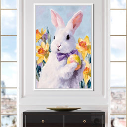 Pastel Easter Bunny With Egg - NicheCanvas