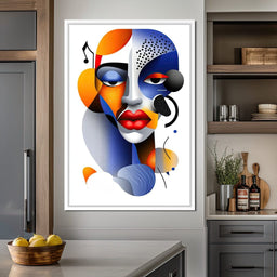 Red Lips and Bold Shapes - TooplesArt - NicheCanvas