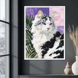 Majestic Violet Eyed Feline - NicheCanvas