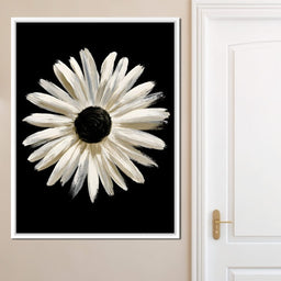 Solitary Pale Petals Against The Void - NicheCanvas