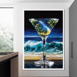 Cosmic Cocktail Island Night - NicheCanvas