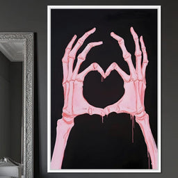 Macabre Heartbeat Skeleton Love - NicheCanvas