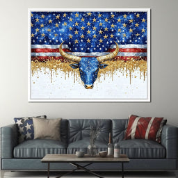 Stars and Stripes Bull Odyssey - NicheCanvas