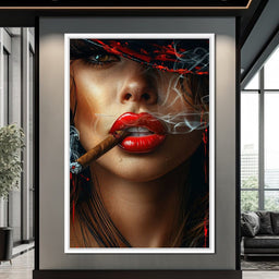 Sultry Smoke and Sable Tresses - NicheCanvas