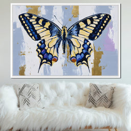 Blue Swallowtail Gold Drift - NicheCanvas
