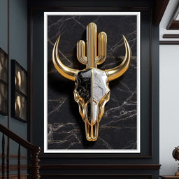 Golden Desert Totem Skull Marble - NicheCanvas