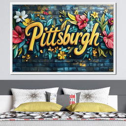 Floral Pittsburgh - NicheCanvas