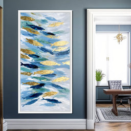 Golden Koi Abstract Waterscape - NicheCanvas