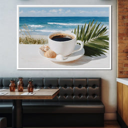 Morning Coffee By The Sea Shore - NicheCanvas