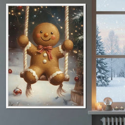 Gingerbread Joyful Holiday Swing - NicheCanvas