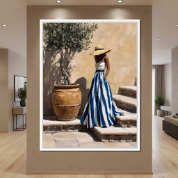 Sun Hat Lady By Olive Tree - NicheCanvas