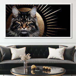 Golden Feline Radiant Majesty - NicheCanvas