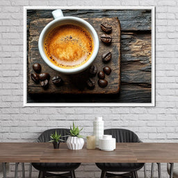 Espresso Essence on Rustic Wood - NicheCanvas