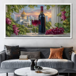 Gilded Reflections Vineyard Balcony - NicheCanvas