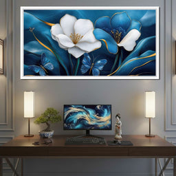 Blue Symphony of Flowers - TooplesArt - NicheCanvas