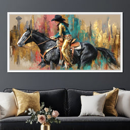 Galloping Western Gold Spirit - NicheCanvas