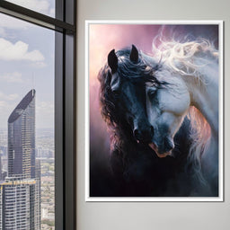 Shadowlight Twin Horses - NicheCanvas