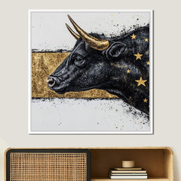 Golden Stargazer Bull Dream - NicheCanvas