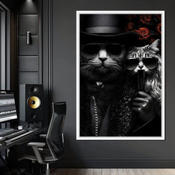 Feline Noir Elegance - NicheCanvas