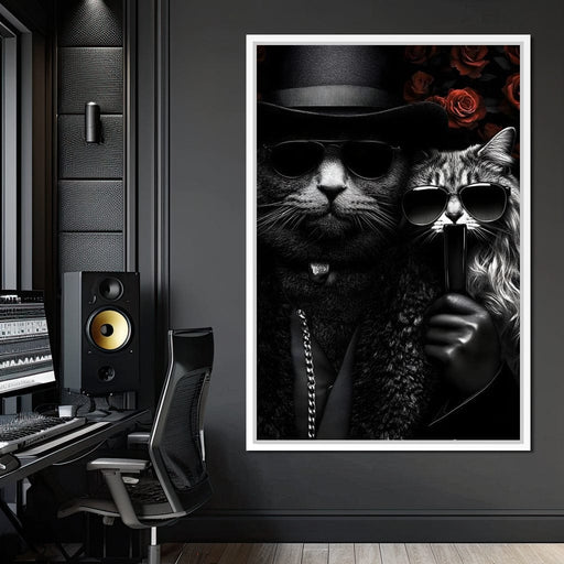 Feline Noir Elegance Canvas Print