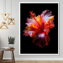 Radiant Hibiscus Petal Flame - NicheCanvas