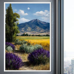 Moonlit Lavender Mountain Path - NicheCanvas