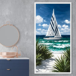 Sailing Beyond Turquoise Waves - NicheCanvas