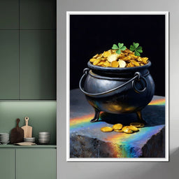 Lucky Clover Gold Cauldron - NicheCanvas