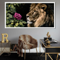 Gentle King Lion Finds Solitude - NicheCanvas