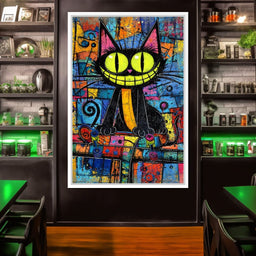Neon Grin Alley Cat Pop - NicheCanvas