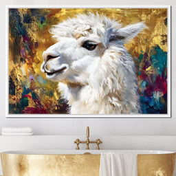 Golden Llama Portrait Glow - Neal Hackett - NicheCanvas
