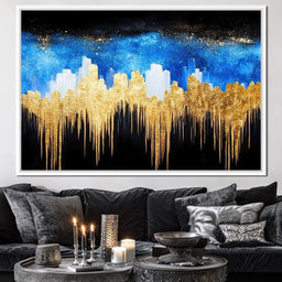 Golden Cityscape Skyline Elegance - NicheCanvas