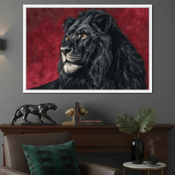 Midnight King Black Lion Portrait - NicheCanvas
