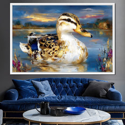 Golden Mallard Lake Sunset - Neal Hackett - NicheCanvas