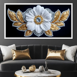 Gilded Petal Crystal Flourish - NicheCanvas