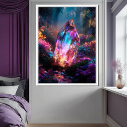 Radiant Crystal Forest Glade - NicheCanvas