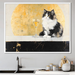 Golden Feline Elegance Scene - NicheCanvas
