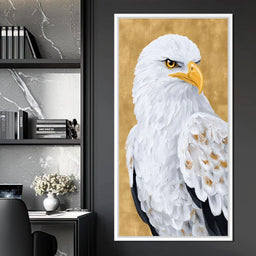 Majestic Eagle Gaze on Gold - NicheCanvas