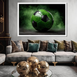 Emerald Soccer Ball Eclipse - NicheCanvas